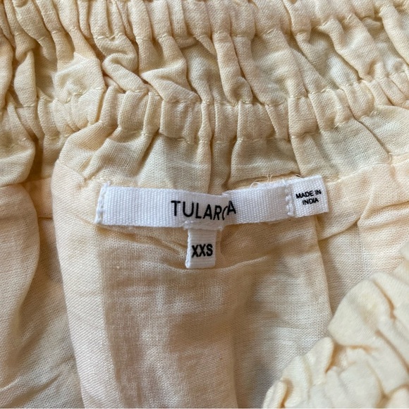 NWT Tularosa Stella Crop Top in Butter Yellow Ruffle Embroidered Smocked XXS - Picture 7 of 11